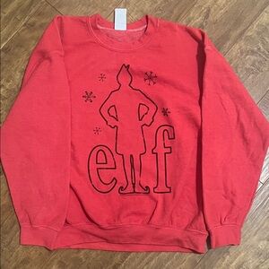 Red Elf Graphic Men's Medium Sweater